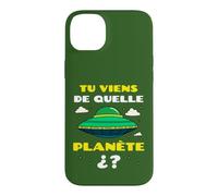Tu Viens de Quelle Planète Espace Alien Soucoupe Volante Coque pour iPhone 14 Plus