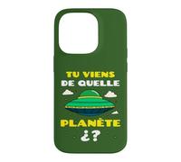 Tu Viens de Quelle Planète Espace Alien Soucoupe Volante Coque pour iPhone 14 Pro