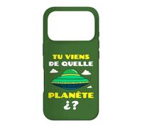 Tu Viens de Quelle Planète Espace Alien Soucoupe Volante Coque pour iPhone 17 Pro