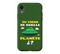 Tu Viens de Quelle Planète Espace Alien Soucoupe Volante Coque pour iPhone XR