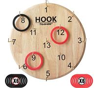 TUAHOO Jeu d'Adresse en Bois pour intérieur et extérieur, Anneau Toss Jeu pour Enfants et Adultes, Jeu de Lancer fêtes de Jardin, 30 cm