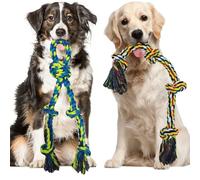 TUAHOO Lot de 2 jouets en corde pour chiens de taille moyenne et grande - Corde à mâcher presque indestructible pour chiens, jouet interactif pour chien à tirer sur la guerre pour l'ennui et le