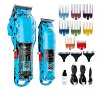 Tuanchuanrp Tondeuse à cheveux professionnelle pour homme, kit de barbier sans fil pour la coupe et le toilettage, tondeuse à cheveux et ensemble de tondeuse pour barbier avec écran LED, 8 peignes