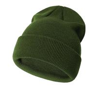 TUANMOZI Bonnet en tricot pour garçons et filles - Confortable - Classique - Automne - Hiver - Chaud - Tricot - Pour enfants de 2 à 10 ans, Vert kaki, 2-10 Jahre