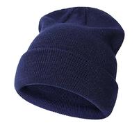 TUANMOZI Bonnet en tricot pour garçons et filles - Confortable - Classique - Automne - Hiver - Chaud - Tricot - Pour enfants de 2 à 10 ans, bleu marine, 2-10 Jahre