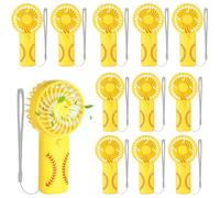 Tuanse Ensemble cadeau de 24 pièces pour équipe, 12 mini ventilateurs portatifs et 12 trousses de maquillage, ventilateur personnel de poche et trousse de maquillage pour joueur d'équipe, batterie non