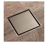 TUANZUN Bonde Douche,Siphon de Sol Salle de Bain Plancher Drain Square 10cm Antique Bronze Douche Vidange Brossé 4 Pouces Gravité Gravity Balcon Salle de Bain Drains de Drainage(3)
