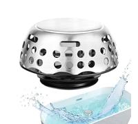 Tub Drain Stopper - 2.9x1.64 inches Metal Rubber Hair Catcher Plug, Anti-Clog Filter, Practical Shower Washbasin Cover | Bathroom Sink Replacement Lift Lever Tip Toe Trip Home Cleaning Accessor