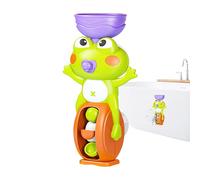 Tub Toys Set, Waterfall Frog Game, Suction Cup Bath Activity, Educational Sensory Toy, Bathtub Toy with Spinner for Pool, Hotel, Outdoor, Travel Home Use, 4,13 x 3,35 x 7,48 pouces