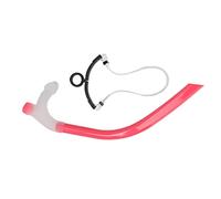 Tuba de Natation, Tube respiratoire pour la nage en Longueur avec Support de tête réglable, Conception hydrodynamique réduisant la traînée, Embout en Silicone Souple pour Adultes (Rose Transparent)