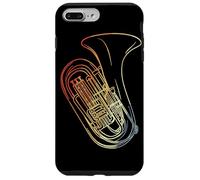 Tuba Esquisse de style rétro Joueur de cuivres Coque pour iPhone 7 Plus/8 Plus