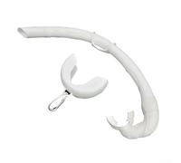 Tuba humide avec corps entièrement en silicone, tension de sangle entraînée par boucle et tube de diamètre intérieur constant pour soutenir les motifs de respiration rythmique (blanc)