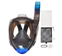 Tuba intégral avec tuba, écran de plongée anti-buée, vue panoramique à 180°, design anti-fuite, ajustement confortable en silicone, pour la plongée avec tuba et la natation, 35 cm, orange bleu, 1