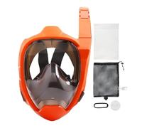 Tuba intégral avec tuba, écran de plongée anti-buée, vue panoramique à 180°, design anti-fuite, ajustement confortable en silicone, pour la plongée avec tuba et la natation, 35 cm, orange bleu, 1