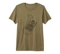 Tuba One Line Drawing Marching Band T-Shirt Haut de Gamme
