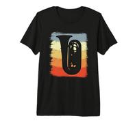 Tuba Vintage Instrument d'esquisse T-Shirt Haut de Gamme