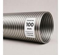 Tubage Flexible INOX Double Peau ø100 mm - 4 mètres