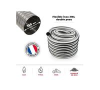 Tubage flexible inox double peau ø130 mm - 1 mètre