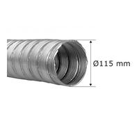 Tubage flexible simple peau inox Ø115 mm 750 cm (7,5 m)
