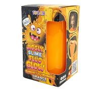 TUBAN Jiggly Fluo Glow Slime Lumineux pour étirer, pétrir et Faire des Bulles 430 g, Non adhésif, Jeu sensoriel, pour Enfants à partir de 6 Ans, Orange