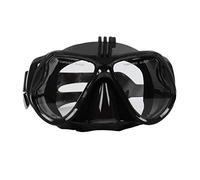 Tubayia Masque de plongée en silicone avec support pour caméra pour la plongée, la natation, la plongée avec tuba (noir)