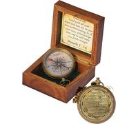 Tubaz Boussole Gravée « Trust In The Lord With All Your Heart »,Proverbs 3 : 5-6 Avec Boîte En Bois, Boussole De Camping, Cadeau De Remise De Diplôme, Hommes, Garçons Et Filles
