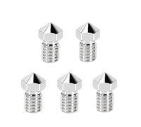 TUBBEK Buse de Nickel de galvanoplastie for imprimante 3D à Filetage de buse for E3D, Filament 0.2/0.3/0.4/0.5MM de l'extrudeuse Hotend 1.75MM (Color : 5pcs, Size : 0.4mm)