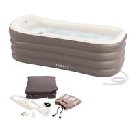 Tubble® Royale Baignoire Gonflable - Utilisation Comme Bain Chaud et Glacé - Montage rapide en 1min - Baignoire Pliable pour Adultes Jusqu'à 188cm - Ambient Taupe - 255L