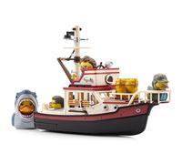 TUBBZ Jaws Floating Orca Boat Model Collectible Bundle Bath Playset - Comprend Bruce le requin et Mini Quint, Hooper et Brody Duck Figurines