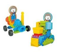 BLOKO - Tube de 100 Blocs avec Une Figurine T’Choupi - Jouet Enfant 1 an et Plus - Fabriqué en Europe - Jeu de Construction 1er âge - 503726