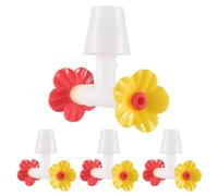 Tube À Colibris,4 Tubes Nectar avec Bouchons Fleuris - Pièces de Remplacement de Bec avec Embout Anti-Gouttes pour Jardins