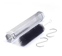 Tube à copeaux de bois en acier inoxydable de 30,5 cm, design hexagonal avec trous d'aération cryptés pour une répartition uniforme de la fumée, compatible avec les barbecues électriques au gaz et au