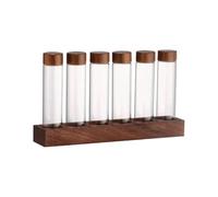 Tube à essai transparent en verre vide, Tubes à essai en verre, outils de barista avec présentoir en bois, lot de 10 ou lot de 6 avec entonnoir