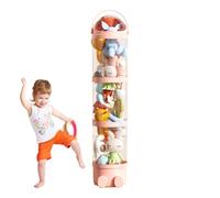 Tube à Peluches | Conteneur de Stockage Vertical 162 cm pour Jouets | Seau Transparent 4 Niveaux Pour Poupées, Organisateur Gain De Place Chambre Et Salle De Jeux