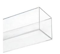 Tube acrylique carré, tube creux en plastique rigide, tube PMMA transparent for matériaux de construction, 1 pièce(240X25X25X2MM)