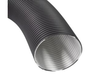 Tube Aluflex 2 plis, longueur rallongée 150 cm, comprimé 60 cm - CB-tec 125 mm, Noir