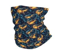 Tube Bandeaux Imprimé requin flamme dorée Protection du visage Course à