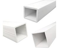 Tube carré en PVC - Blanc - Profilé pour poteau (23,5 x 1,5 mm)