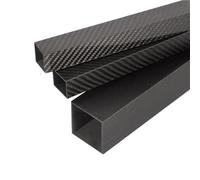 Tube carré rectangulaire en Fiber de carbone 3K, sergé brillant 500mm, haute résistance, diamètre extérieur 10mm, 15mm, 20mm, 22mm, 25mm, 30mm, 1 pièce(30x30x28x500mm)