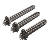 Tube chauffant électrique à bride triangulaire de 63 mm, tige chauffante en acier inoxydable 12 kW/9 kW/6 kW, élément chauffant à immersion for chauffe-eau de lave-vaisselle commercial 201SS(380V,355m