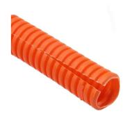 Tube conduit ondulé, Gaine de protection ondulée isolée en PP for faisceau câbles fendus, diamètre extérieur 7-28 mm, longueur 3/6 m, multicolore(Orange Open,OD 21MM-6METERS)