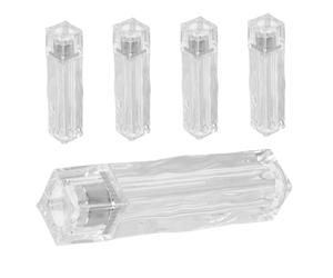 Tube Cosmétique pour Gloss à Lèvres 5 Pièces As, Aspect Cristal | Forme Cube Glacé à Rainures Ondulées, Stabilité Structurée et Effet Vitrine, pour Échantillons et Transport
