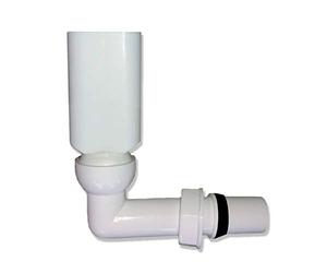 Tube coudé avec joint à rotule pour trop-plein d'un évier de cuisine - avec raccord à vis (2,5 cm) et joints