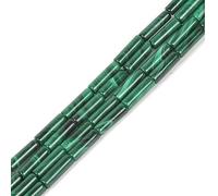 Tube cylindrique en malachite naturelle de 13 mm - Perles en vrac - 38,1 cm - Fabrication de bijoux - Bracelet et collier