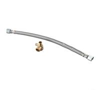 Tube d'admission de compresseur d'air de rechange en acier inoxydable de 400 mm de long avec clapet anti-retour en laiton à 3 ports pour l'entretien et les tâches de réparation d'air