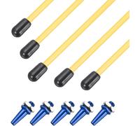 Tube D'antenne De Protection En Plastique De 320 Mm, Tube D'antenne Rc Avec Support Et Capuchon Pour Antenne Récepteur De Drone De Voiture, Bateau, Drone (Jaune Bleu, 5 Pièces)-Sourcing Map Jaune
