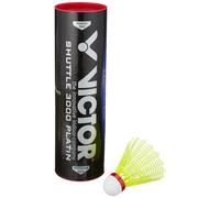 Tube de 6 volants de badminton Victor Nylon Shuttle 3000 Rouge TU