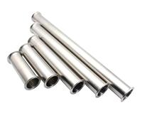 Tube de bobine de Type triple pince sanitaire, 19mm-102mm 3/4 "1" 1-1/2 "2" 2-1/2 "3" avec pince à virole SS304 100mm 200mm 500mm de longueur(Size:Length 500mm,Color:102mm x Ferrule 119)