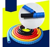 Tube de câble d’enveloppe en Spirale, Gaine de Gestion de câbles en Spirale 2 mètres 10 mm Multicolore(Blu)