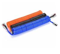 Tube de compresseur d'air Flexible en PU, 3/6/9/12/15M, outil pneumatique avec connecteur, tuyau en spirale à ressort en polyuréthane pneumatique avec joint(10x6.5mm Black,9M-EU Fitting)